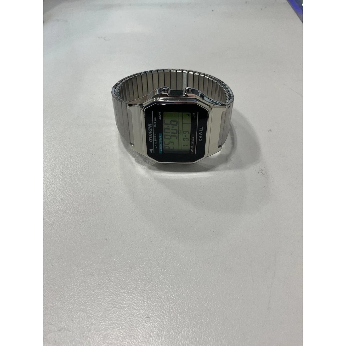 Timex T78587, Men's Digital Silvertone Expansion Band Watch, Indiglo