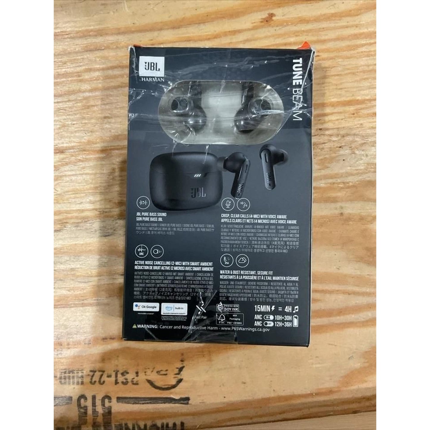 JBL Tune Beam True Wireless Earbuds - Black (JBLTBUDSBLKAM)