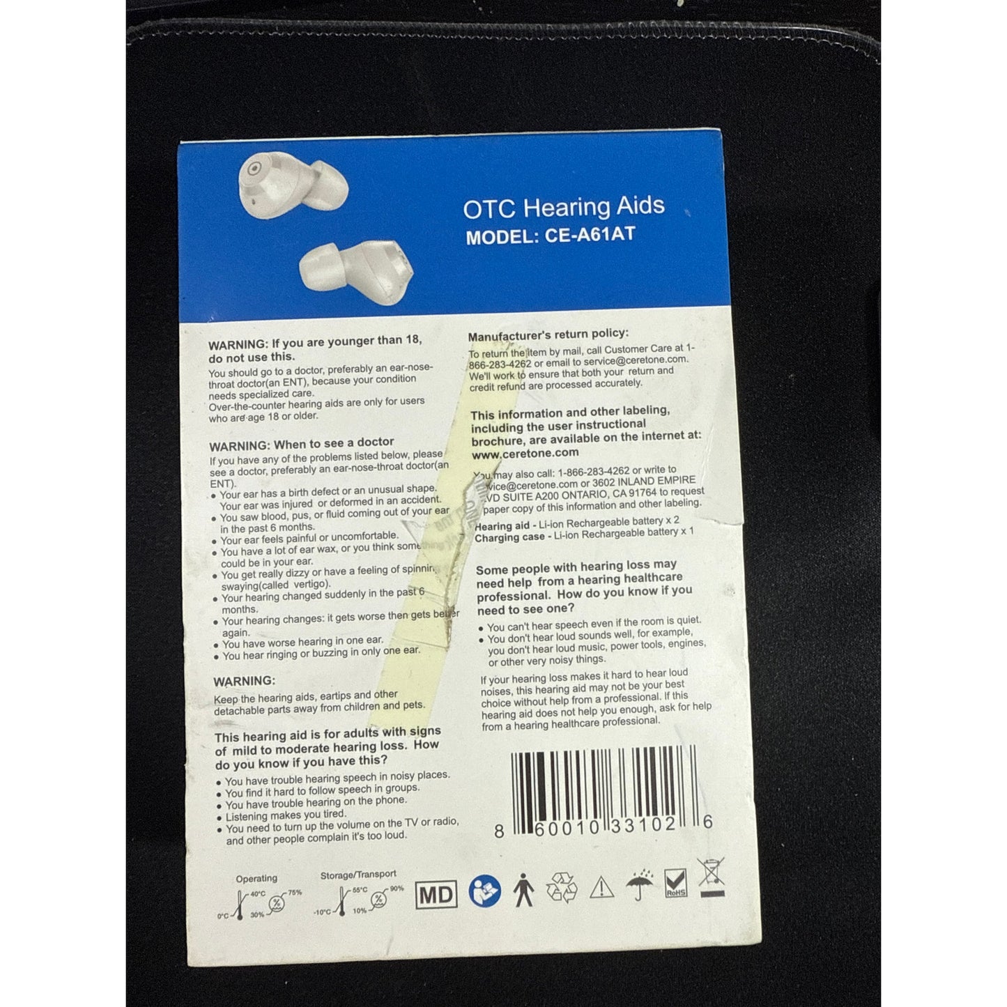 Ceretone fusion OTC hearing amplifier