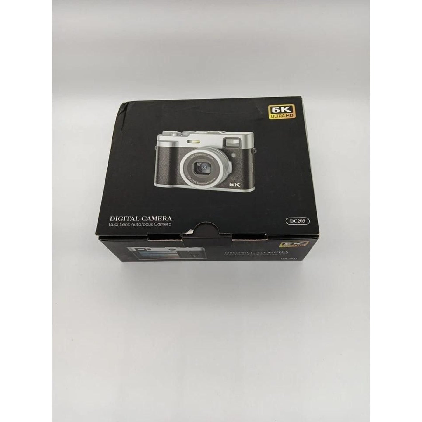 5K DC203 Digital Camera Dual Lens Brown New Open Box