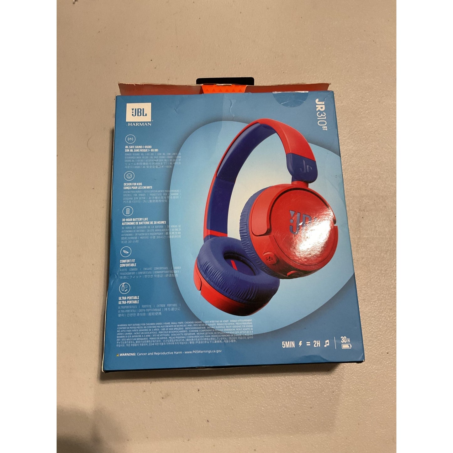 JBL JR 310 Bluetooth headphones- open box