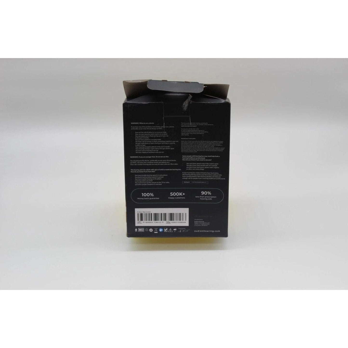 Audien Atom One Rechargeable OTC Hearing Aids New Open Box