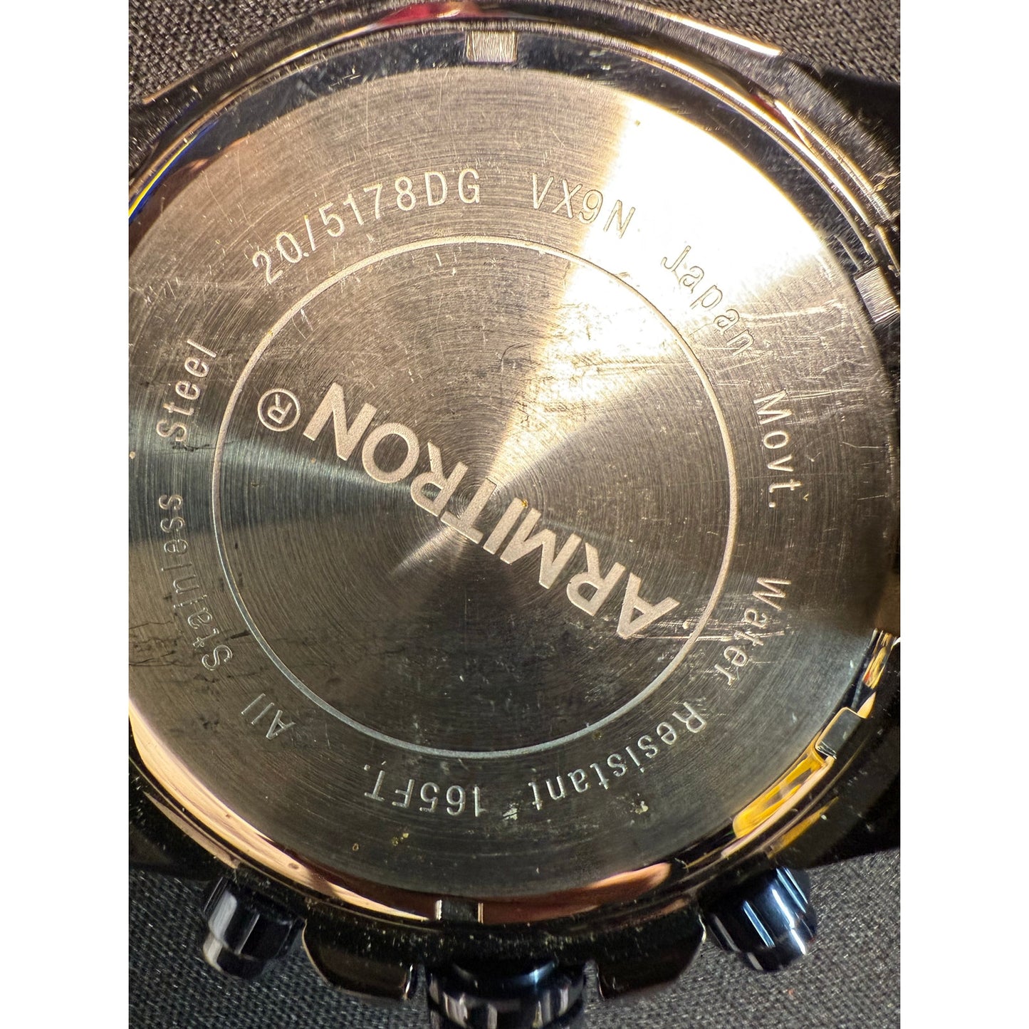 Armitron 20-5178DG Chrono 50M Wr Watch.8.3"Band.50mm Case.New Battery.