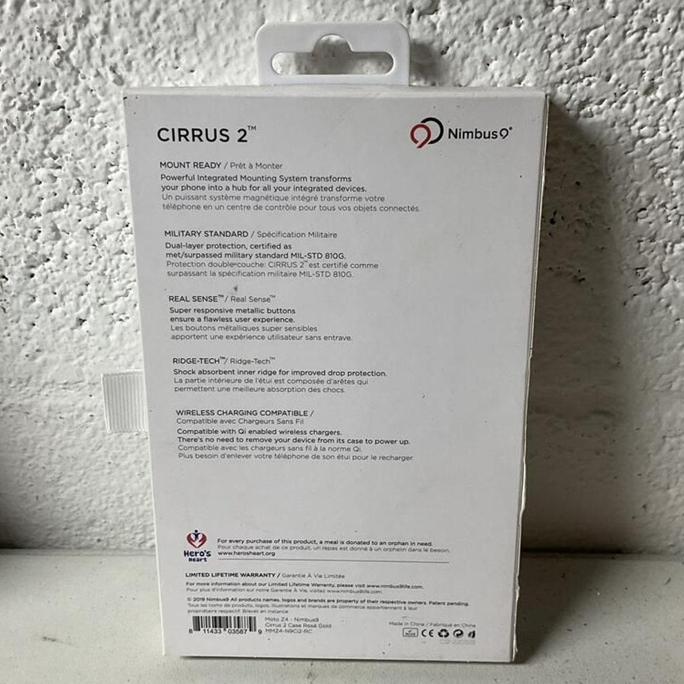 Nimbus 9 CIRRUS 2 case for Moto Z4 Rose Gold