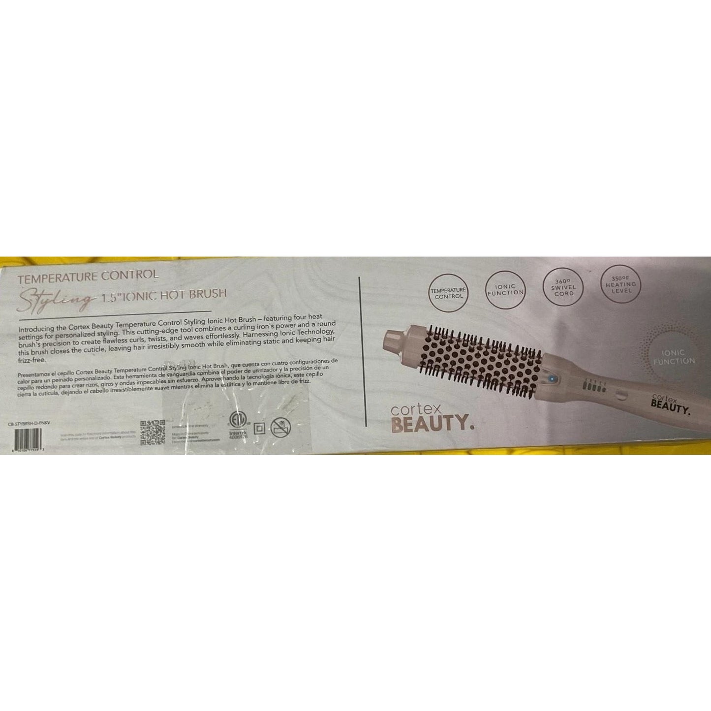 1.5" Cortex Ionic Temperature Control Styling Brush - Pink