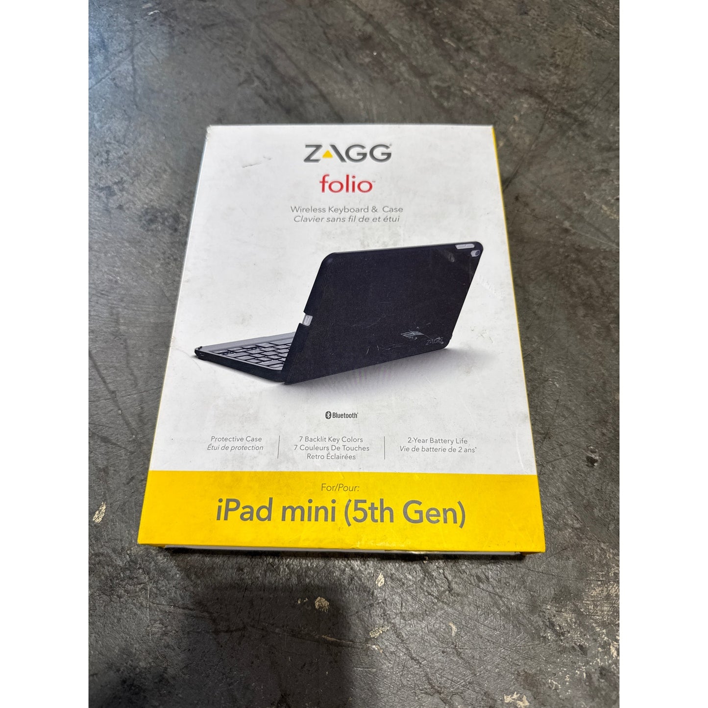 Zagg Folio IPAD mini 5th gen wireless keyboard case - OPEN BOX