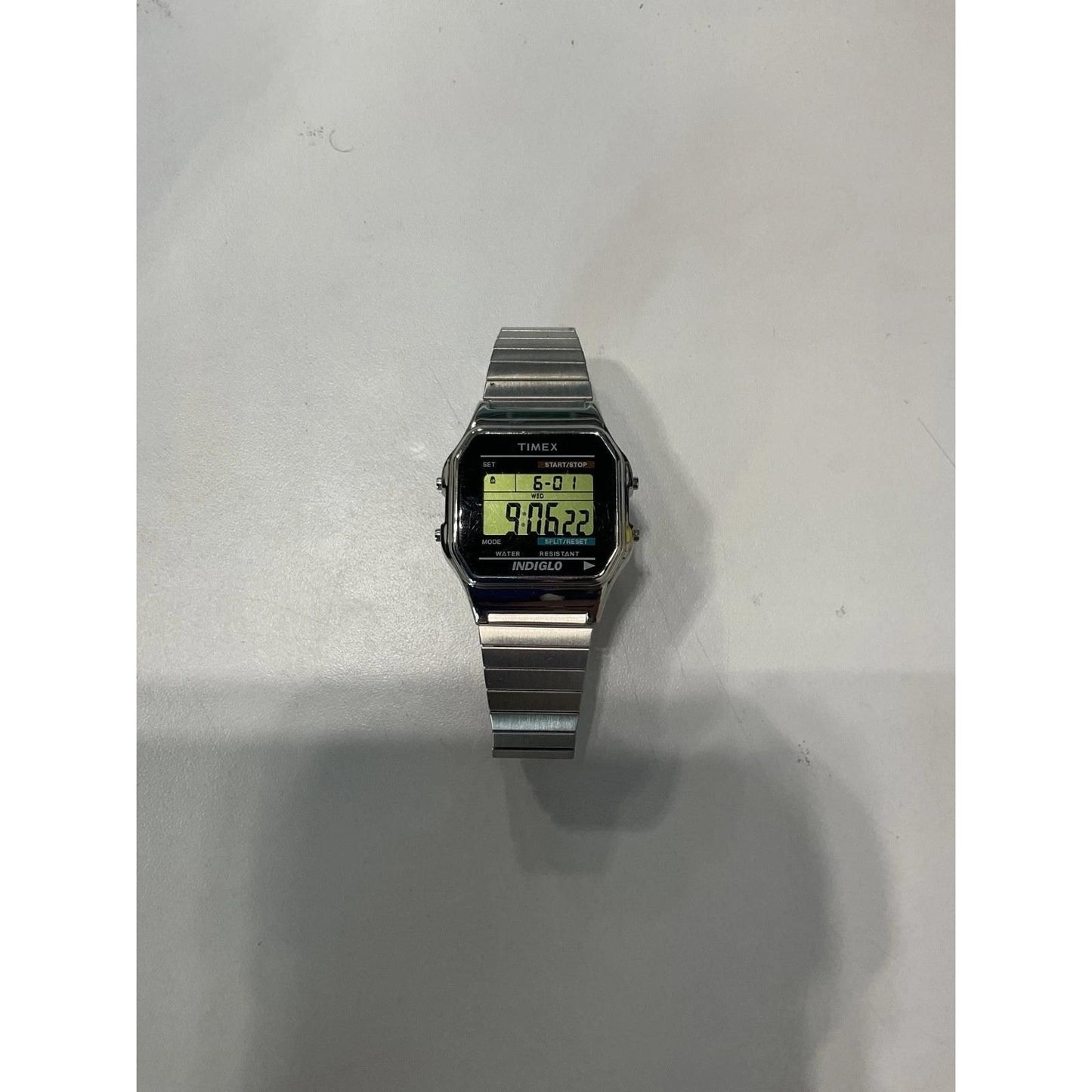 Timex T78587, Men's Digital Silvertone Expansion Band Watch, Indiglo