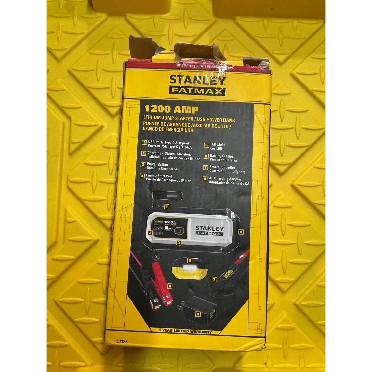 STANLEY FAT MAX 1200 AMP LITHIUM JUMP STARTER & USB POWERBANK NIB
