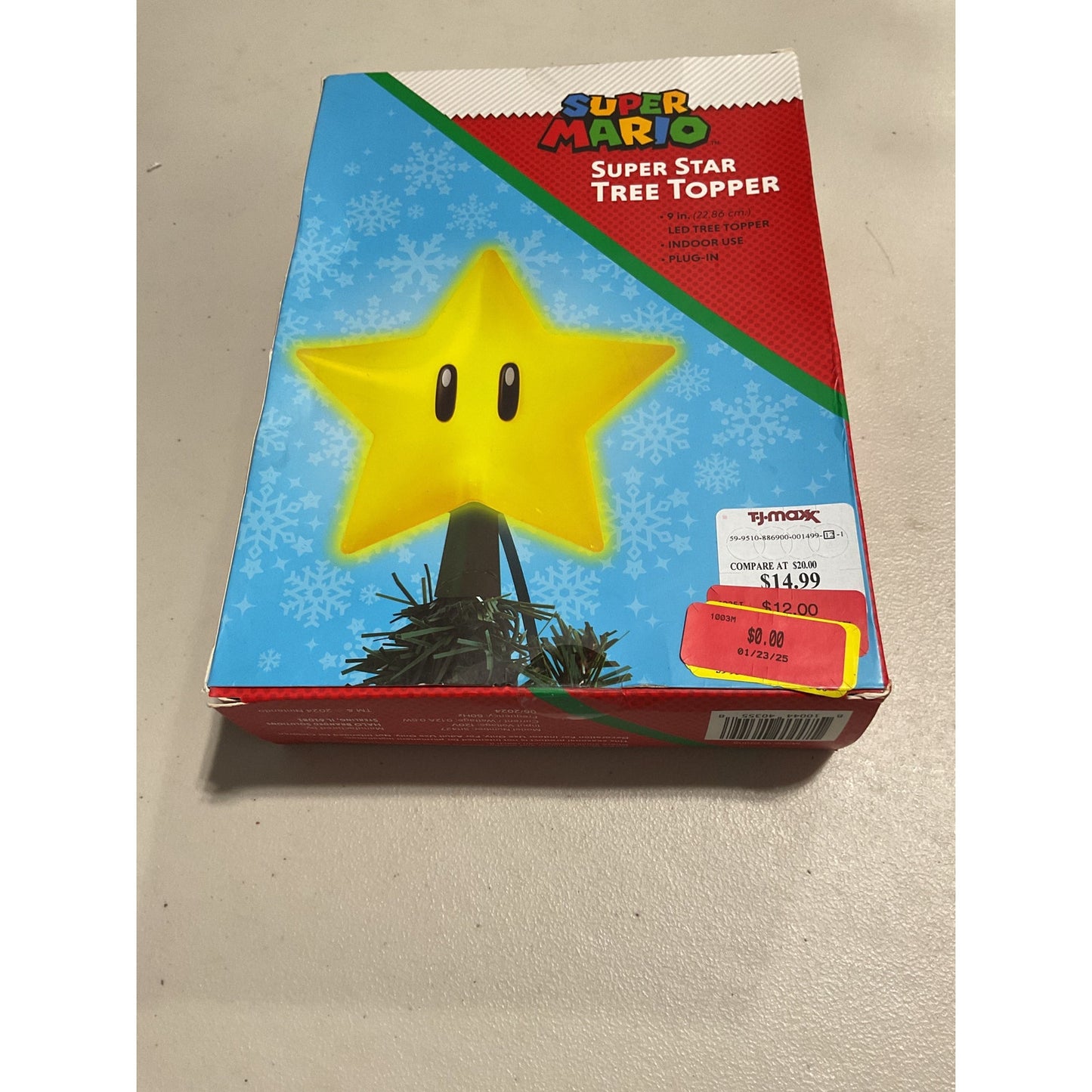 Super Mario superstar light-up tree topper