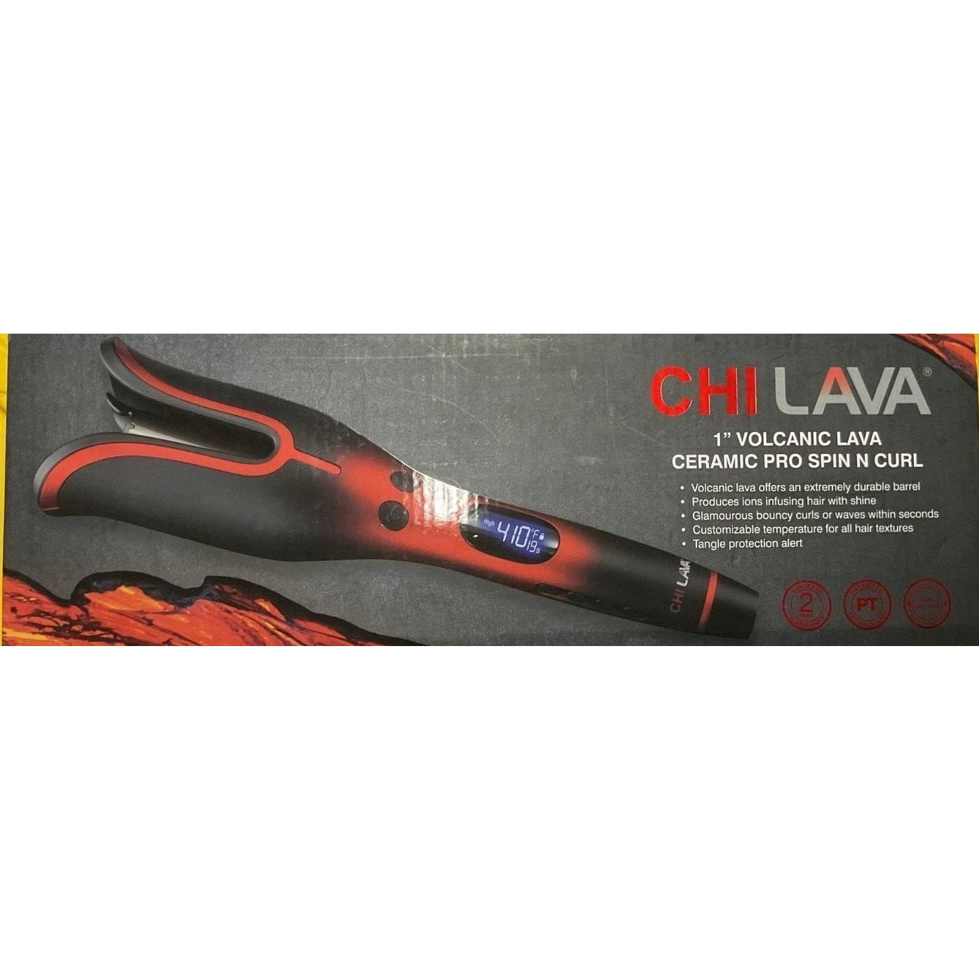 CHI Lava Spin N Curl Professional Curling Iron - Black/Red