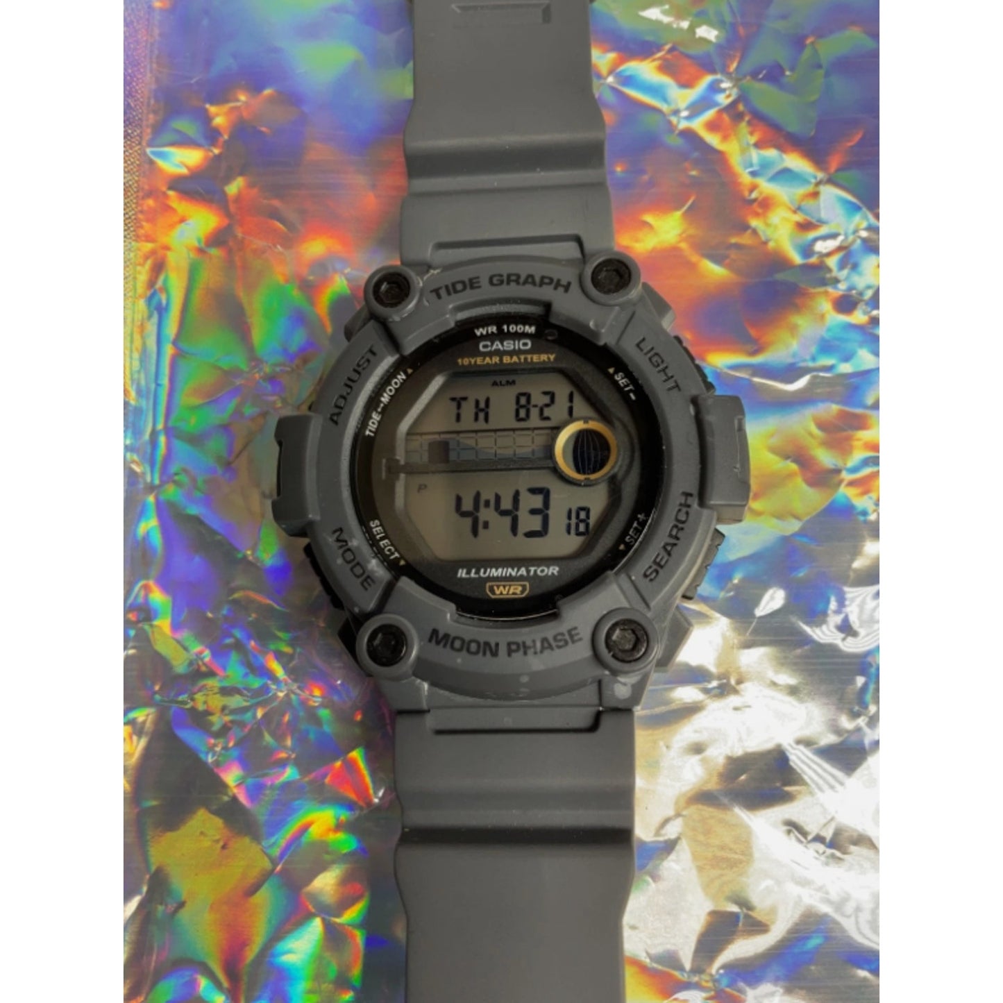 Casio WS-1300H Moon/Tide Graph, 100 Meter WR, 10 Year Battery, 3 Alarms