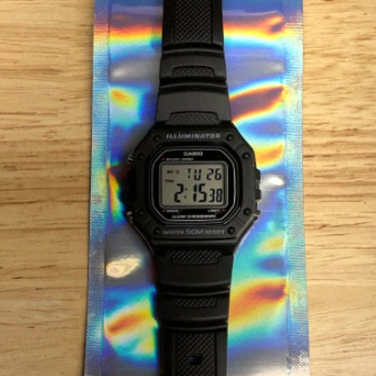 Casio W218H-1AV, Chronograph Watch, Black Resin Band, Alarm, Illuminator,