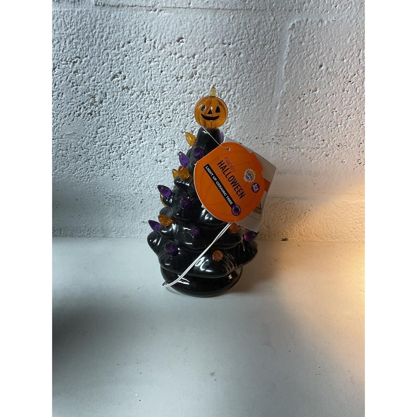 Happy Halloween Light Up Ceramic Tree