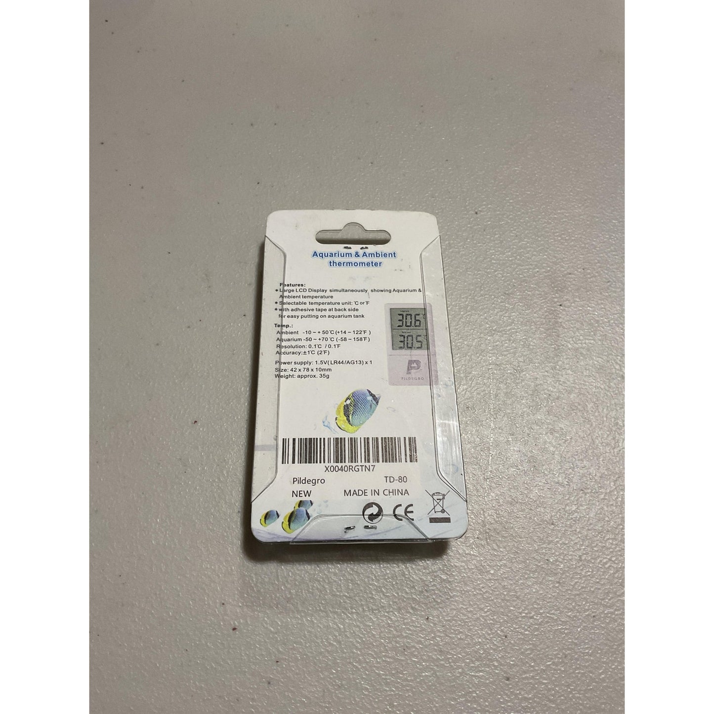 Aquarium & ambient thermometer