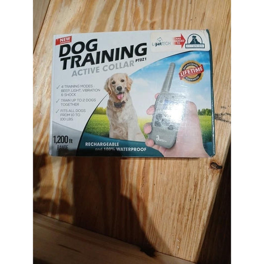 pet TECH Dog Training Active Collar PT0Z1 - Rechargeable 1200ft range 10-100lbs