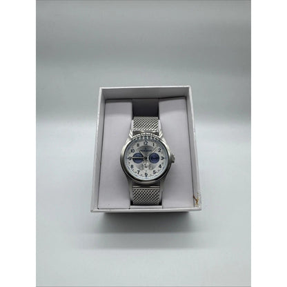 Men's Classic Stainless Steel Mesh Multi Function Analog Display By Peugeot