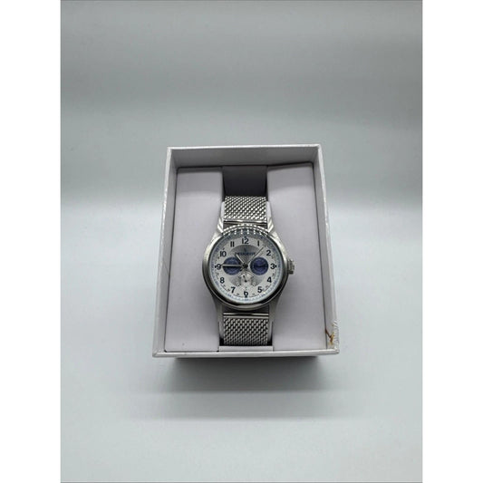 Men's Classic Stainless Steel Mesh Multi Function Analog Display By Peugeot