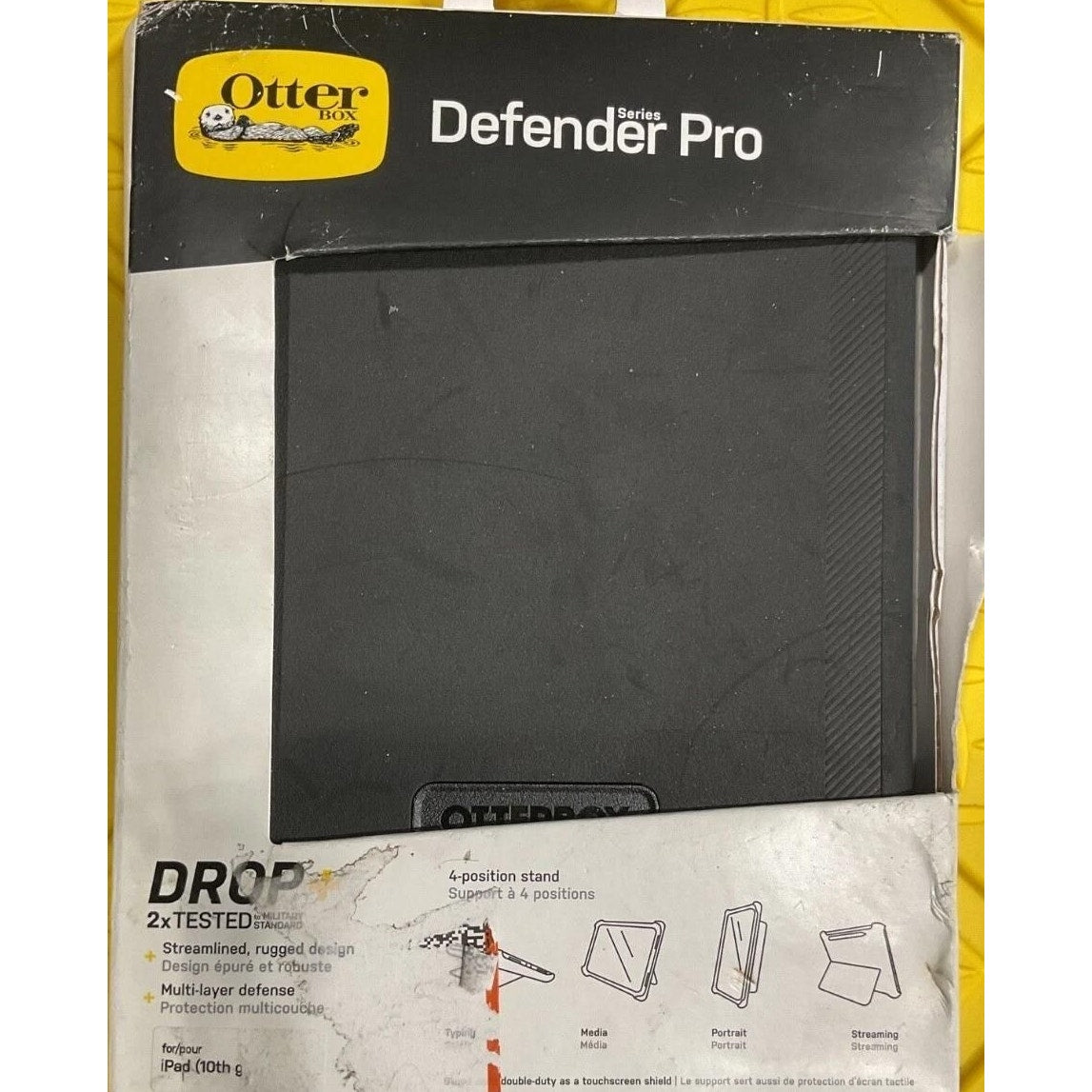 OtterBox Defender Pro Series Case for iPad 10th Gen (ONLY) - Black Kick Stand