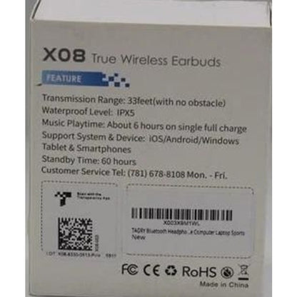 TAGRY X08 Bluetooth Headphones True Wireless Earbuds, Unopened