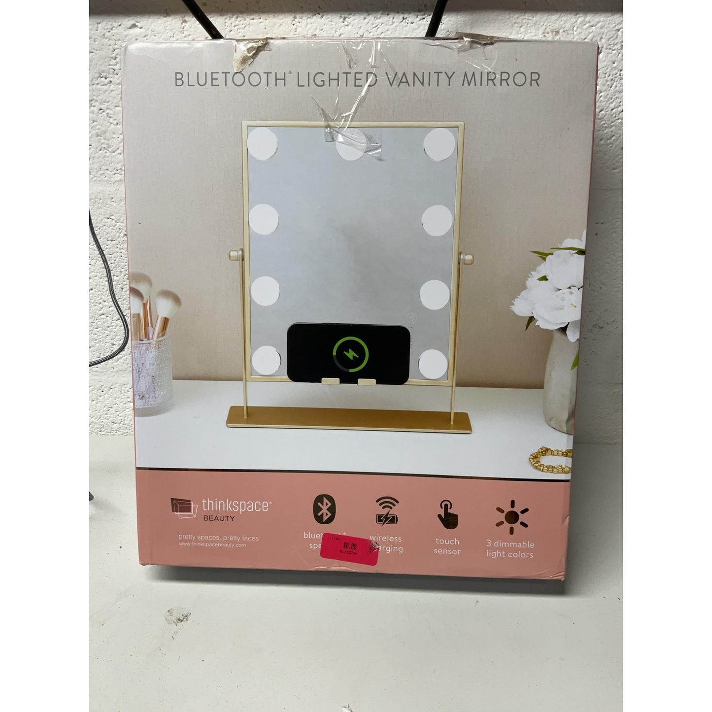Thinkspace Beauty Bluetooth Lighted Vanity Mirror Gold