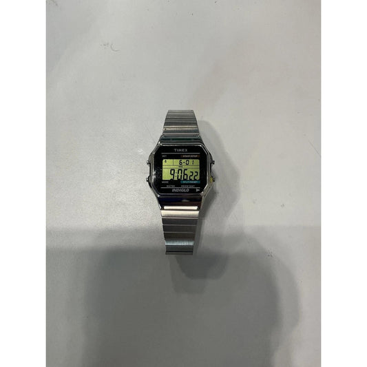 Timex T78587, Men's Digital Silvertone Expansion Band Watch, Indiglo