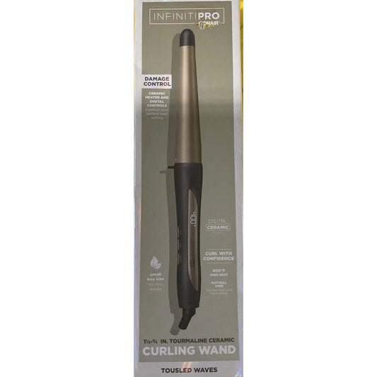 Infiniti Pro by Conair 1” Tourmaline Ceramic Curling Wand tousled waves