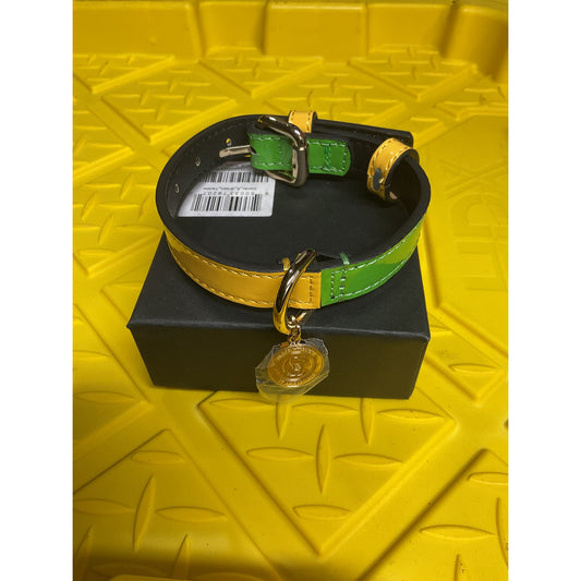 Scotch & co dog collar Medium Green and Yellow