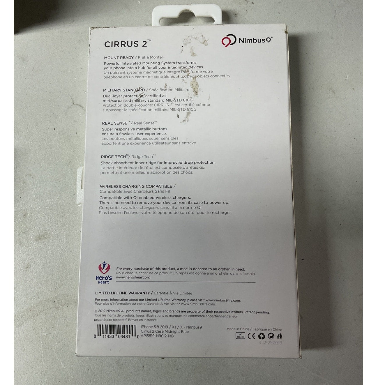 Nimbus 9 CIRRUS 2 Case for iPhone 5.8 2019 Xs/ X Midnight Blue