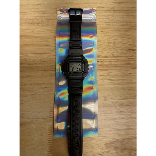 Casio W218H-1AV, Chronograph Watch, Black Resin Band, Alarm, Illuminator,