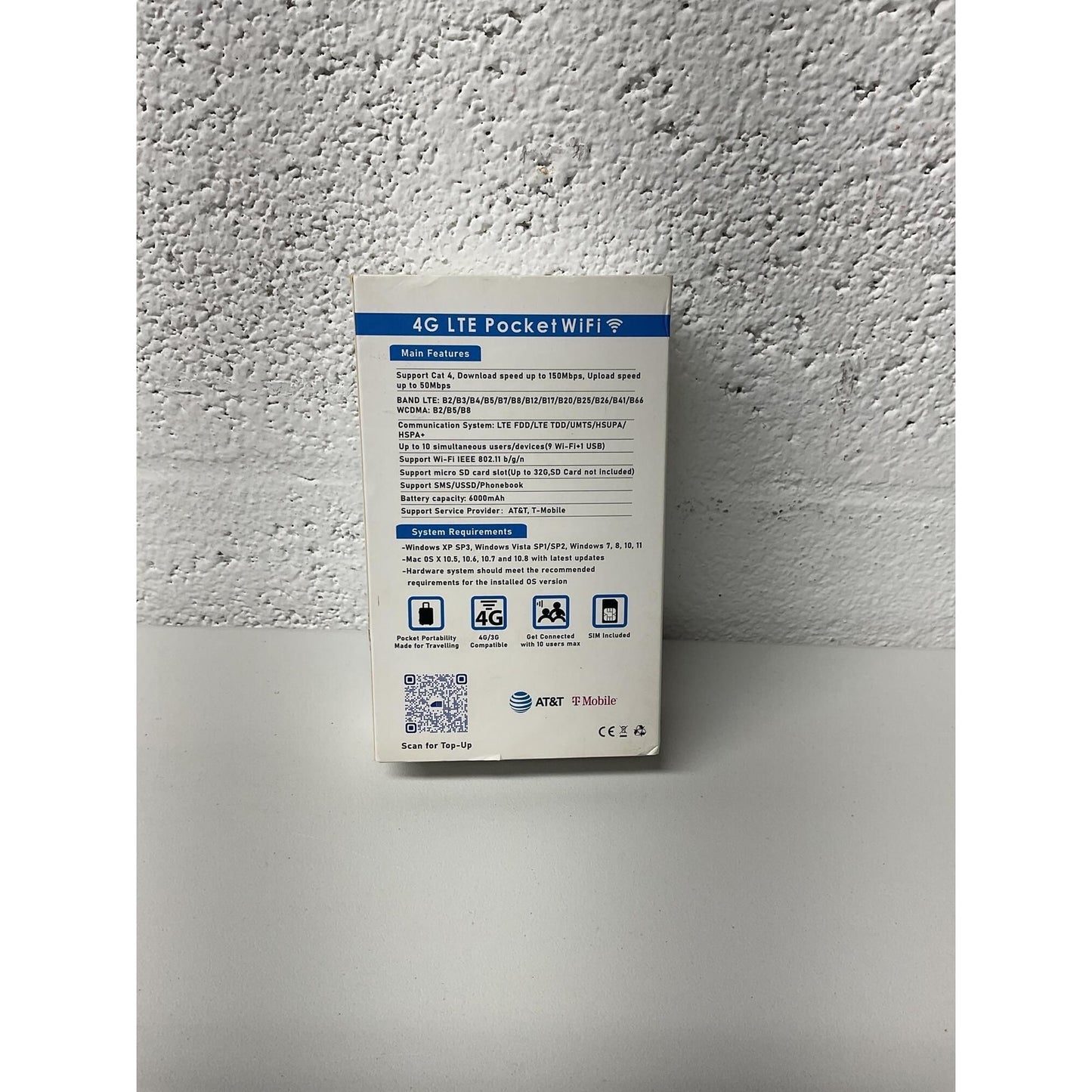 SMART SIM 4G LTE Pocket WIFI model MF67 white