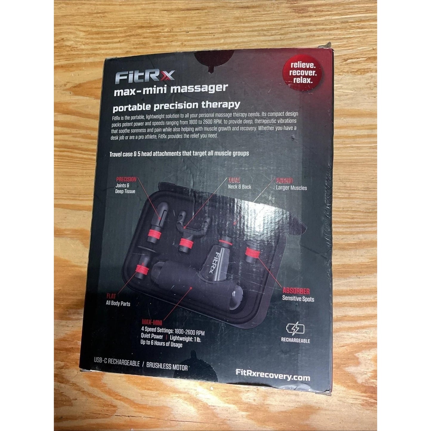 FitRx Mini Pro Neck and Back Massager, Handheld Deep Tissue Muscle Massage Gun