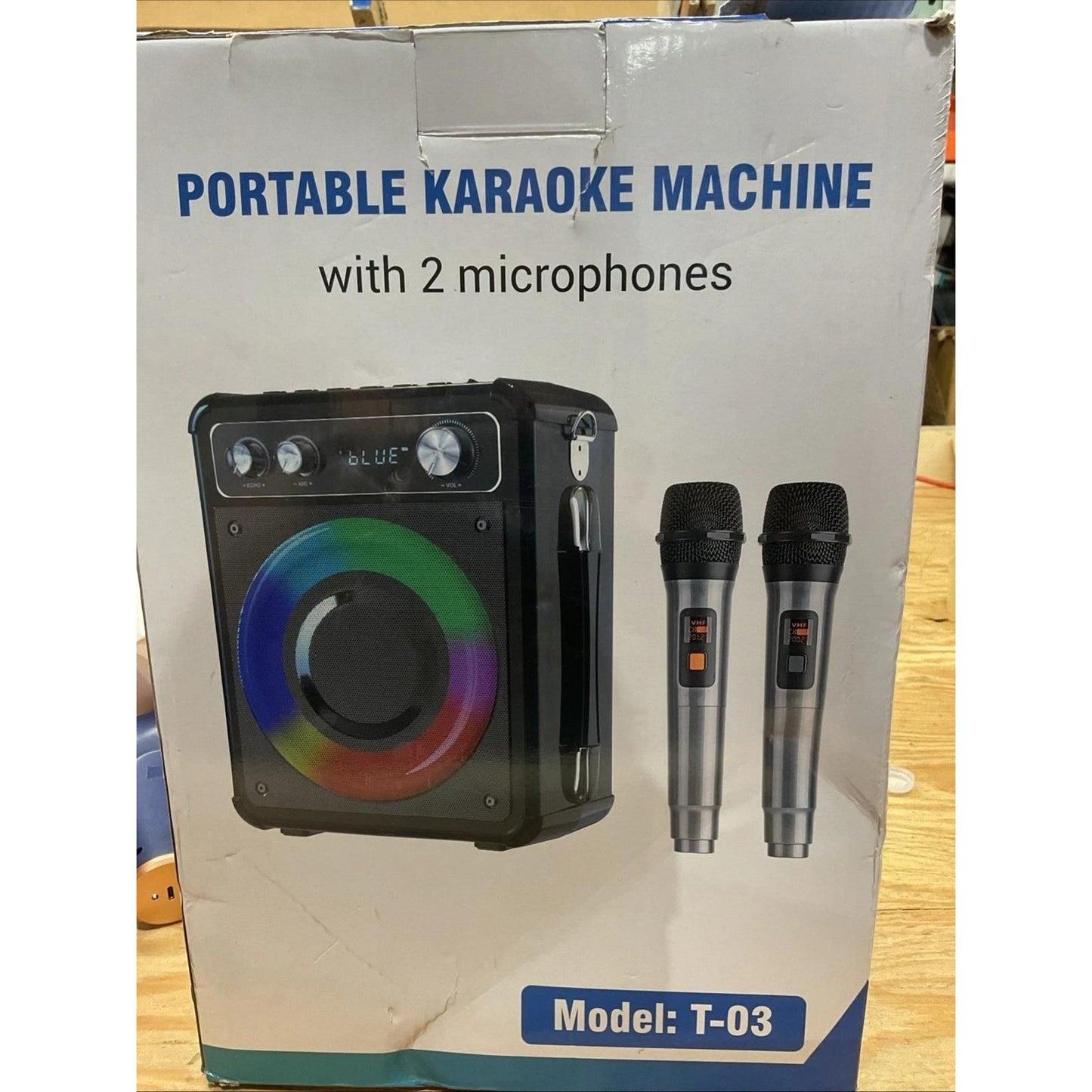 Portable Karaoke Machine With 2 Microphones