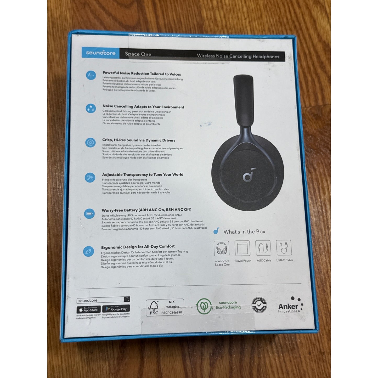 Soundcore Noise Cancelling Over Ear Headphones - Space One - Open Box