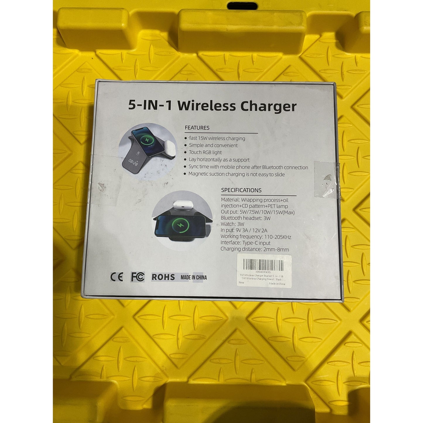 Magnetic Wireless charger + RGB Light + Clock 5 in 1 15w fast