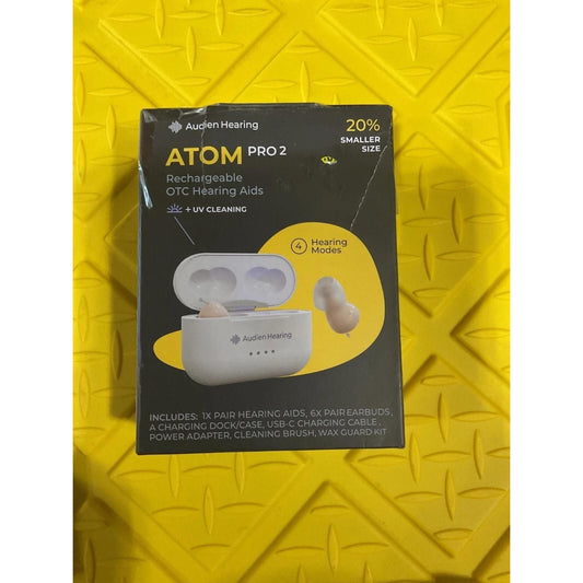 Audien ATOM PRO 2 Wireless Rechargeable OTC Hearing AIDS (31D) UV Self Cleaning