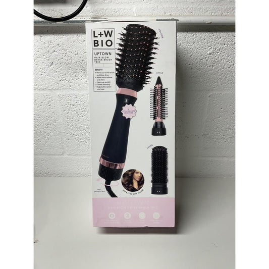 L+W BIO UPTOWN HAIR BLOW DRYER BRUSH TRIO