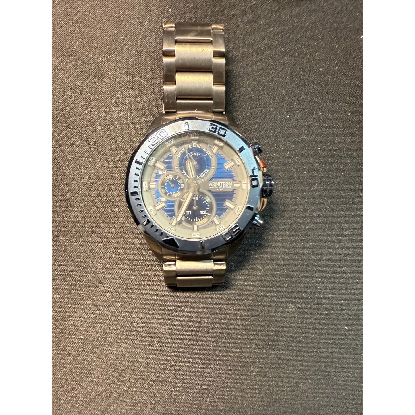 Armitron 20-5178DG Chrono 50M Wr Watch.8.3"Band.50mm Case.New Battery.