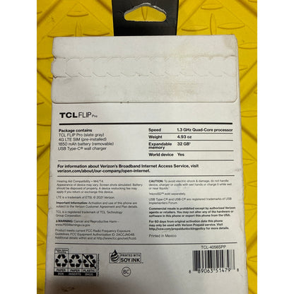 TCL Flip Pro - Cellphone Verizon - Slate Grey - Sealed
