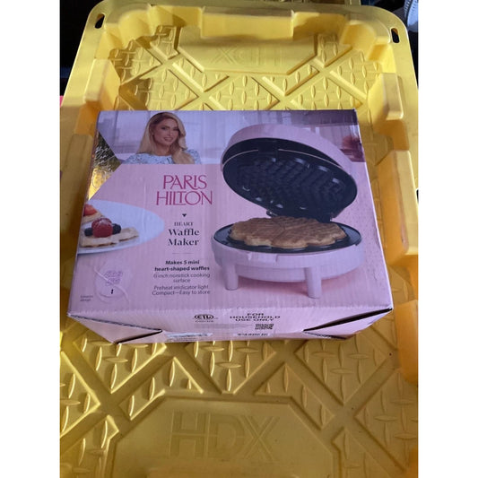 Paris Hilton Heart Waffle Maker, Makes 5 Mini Shaped Waffles or 1 Pink