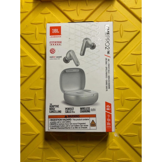 JBL Live Pro 2 Wireless Bluetooth Noise Cancelling Earbuds -Silver...