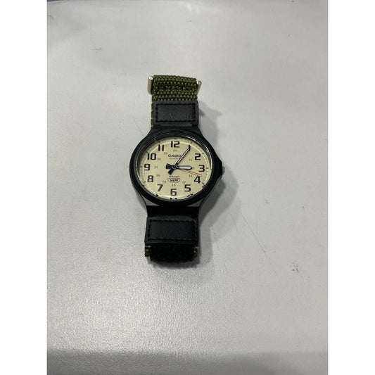 Casio MW240B-3BV,   Men's Green Nylon Wrapstrap Watch, 50 Meter WR, 43MM Case
