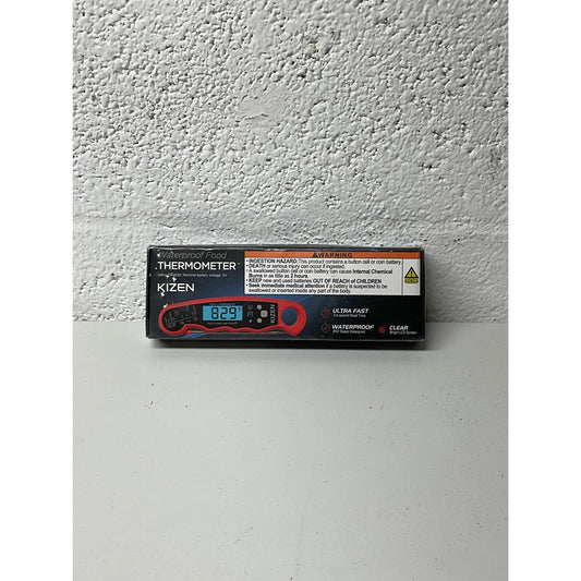 Waterproof Food Thermometer Red with black face