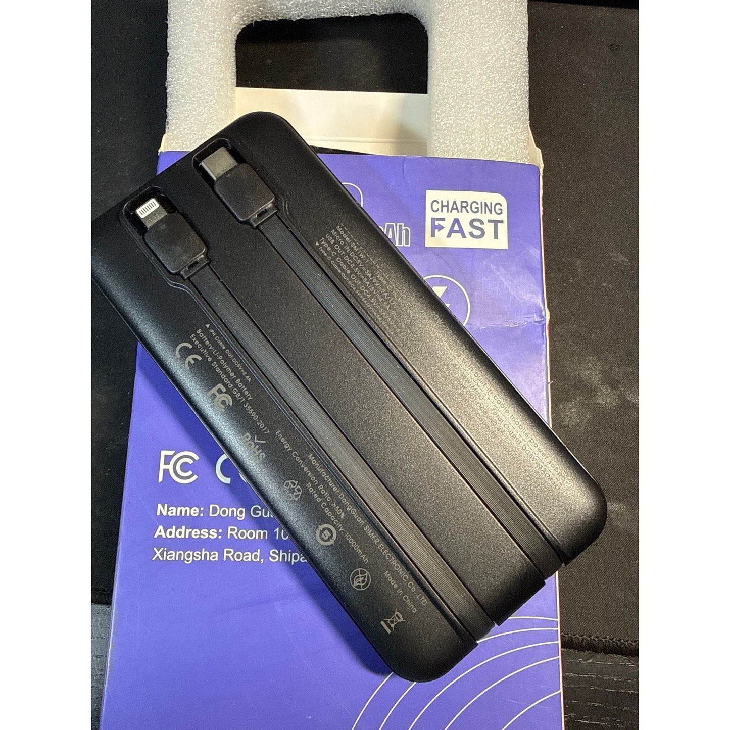 10,000 mah battery usbc and lightning